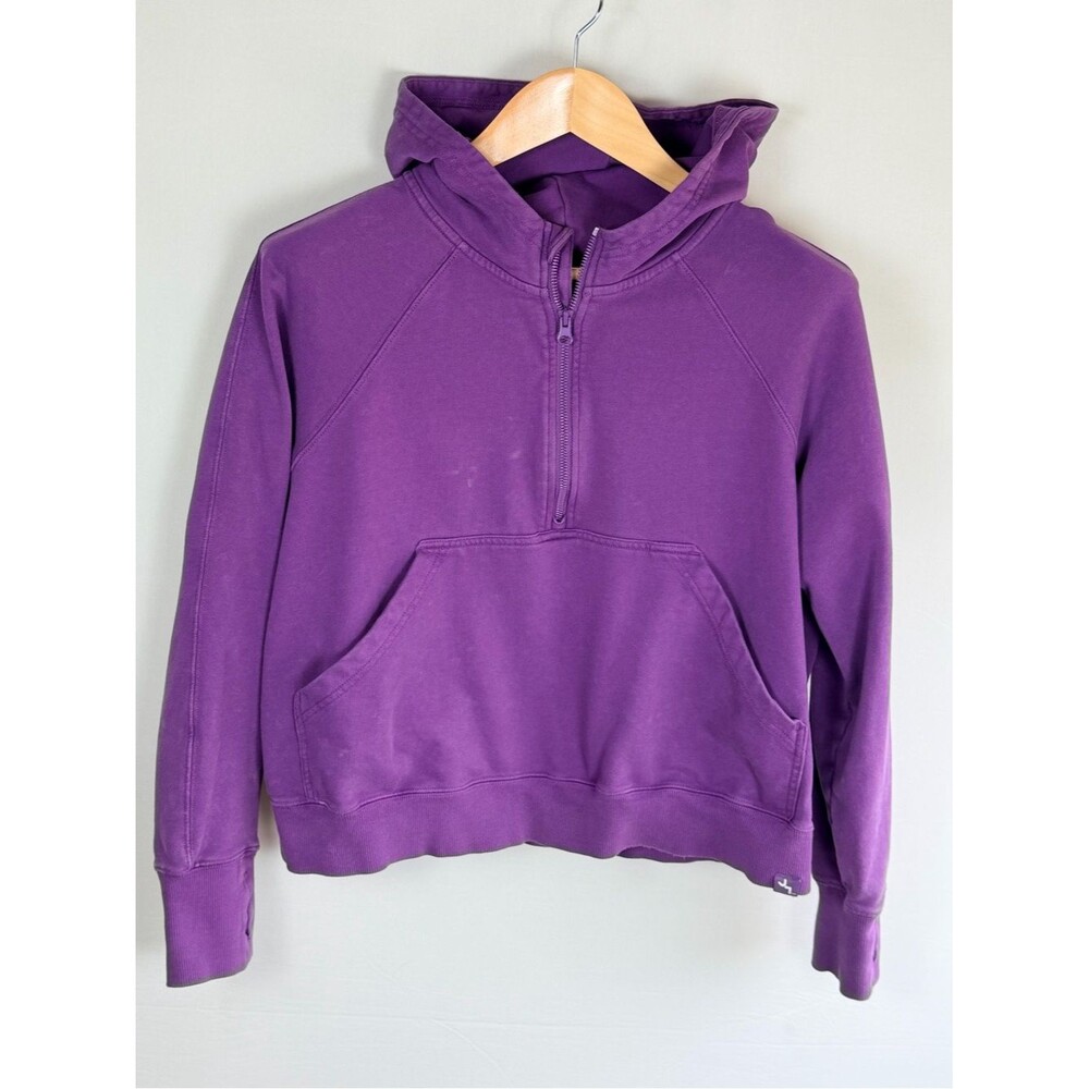 Joy Lab Purple Half Zip Hoodie Washed Finish Athleisure Medium